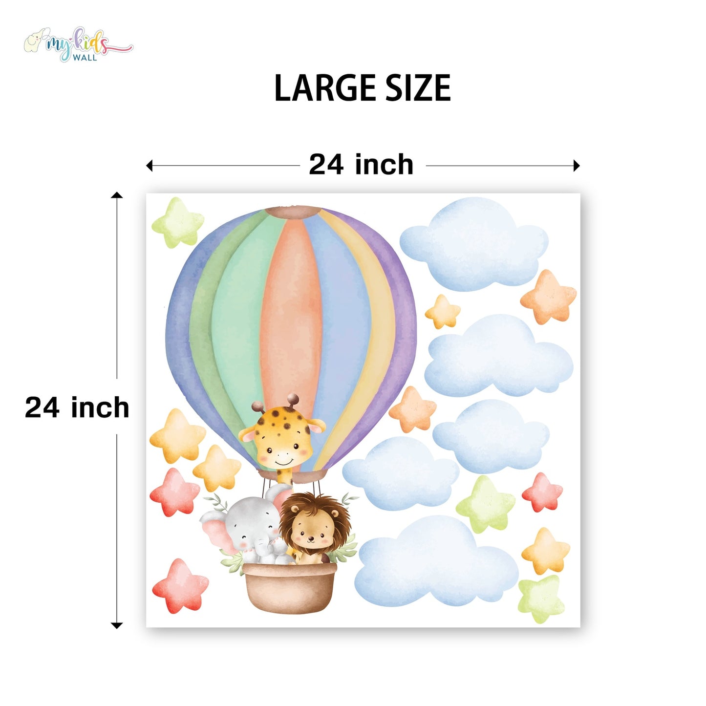 Safari Hot Air Balloon Adventure Personalized Wall Stickers