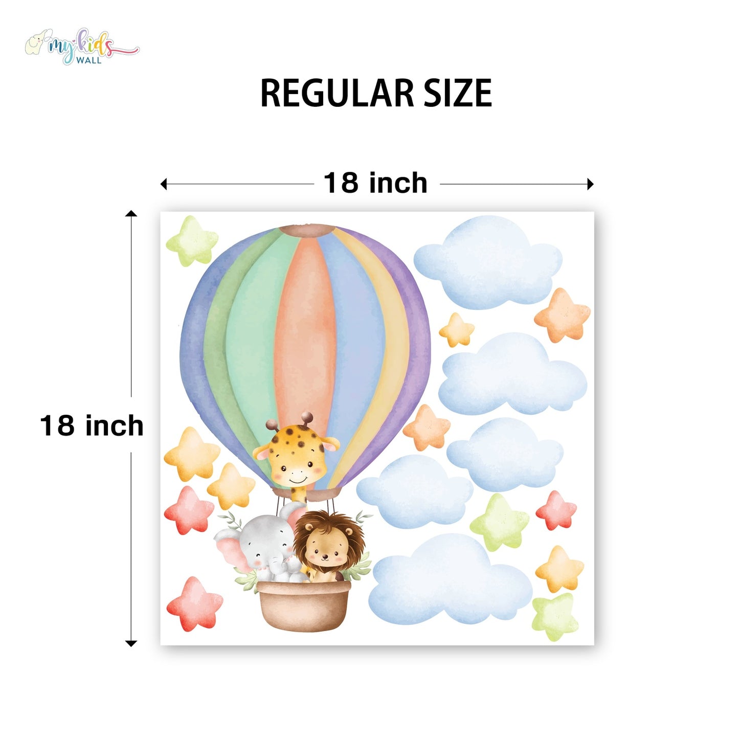 Safari Hot Air Balloon Adventure Personalized Wall Stickers