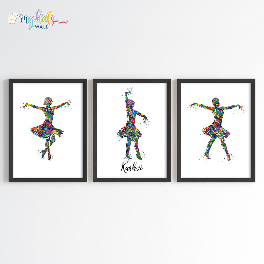 Salsa Dancer Personalized Wall Art (Framed Set of 3)