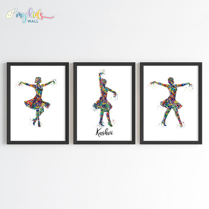 Salsa Dancer Personalized Wall Art (Framed Set of 3)
