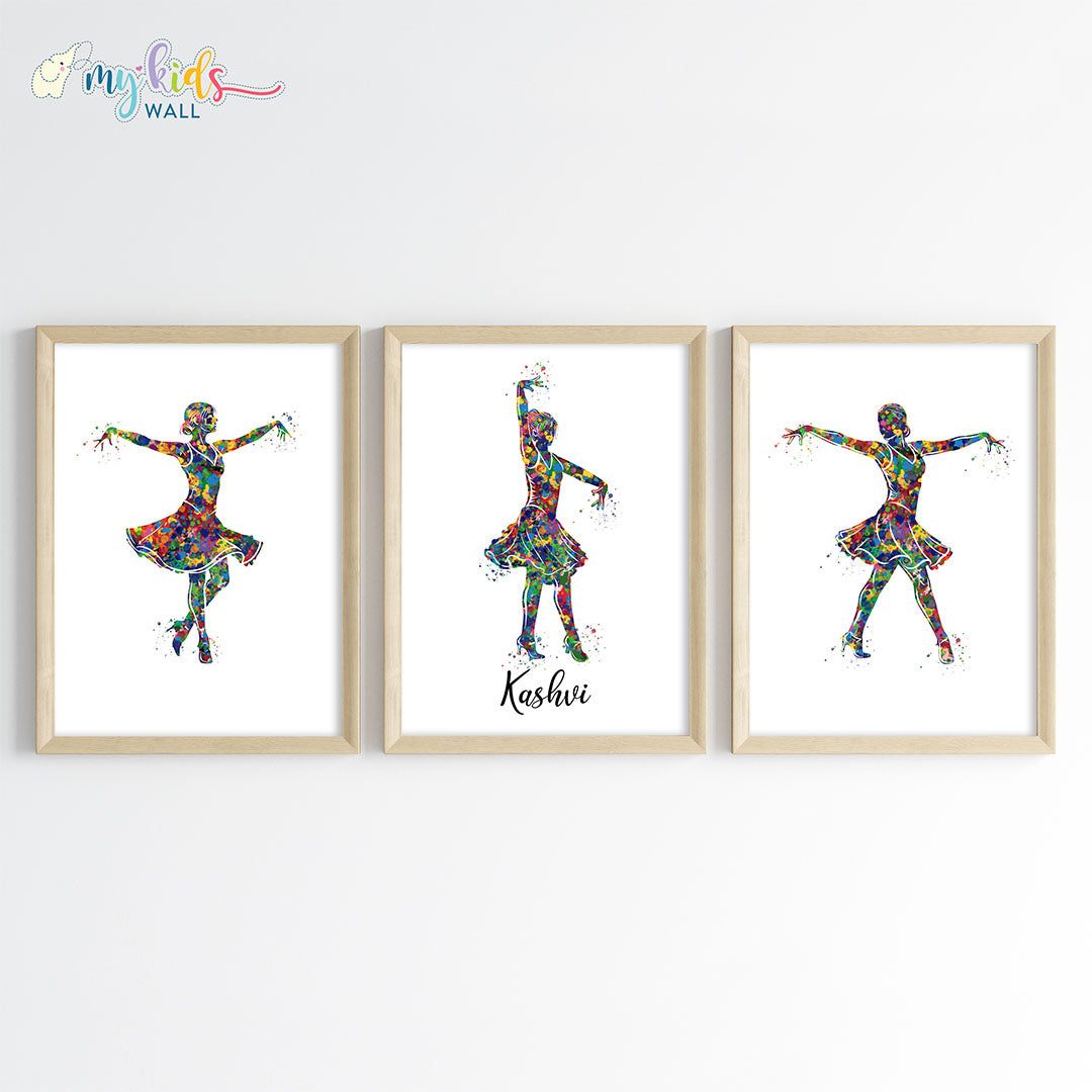 Salsa Dancer Personalized Wall Art (Framed Set of 3)