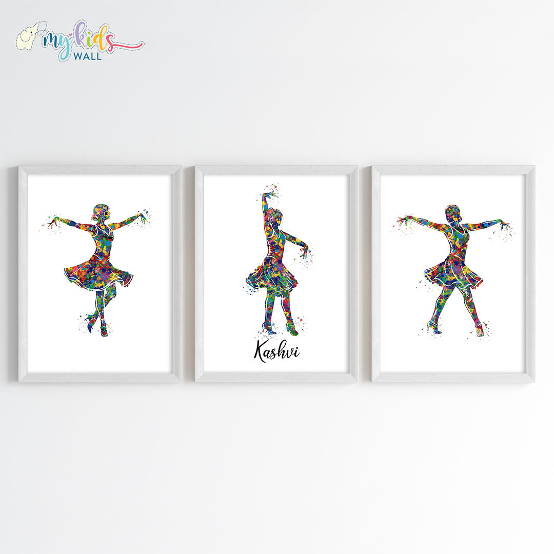 Salsa Dancer Personalized Wall Art (Framed Set of 3)