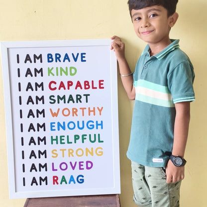 Positive Affirmations & Emotions Personalised Wall Art (Framed)