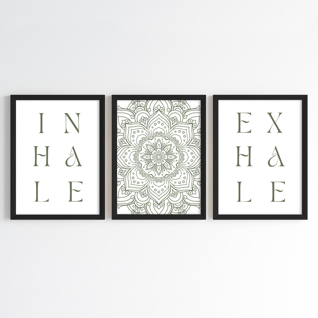 Serenity Mandala Wall Art (Framed Set of 3)