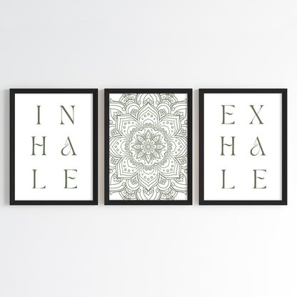 Serenity Mandala Wall Art (Framed Set of 3)