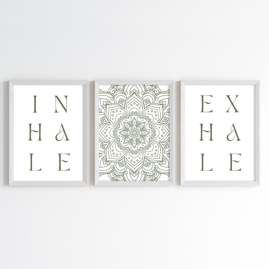 Serenity Mandala Wall Art (Framed Set of 3)