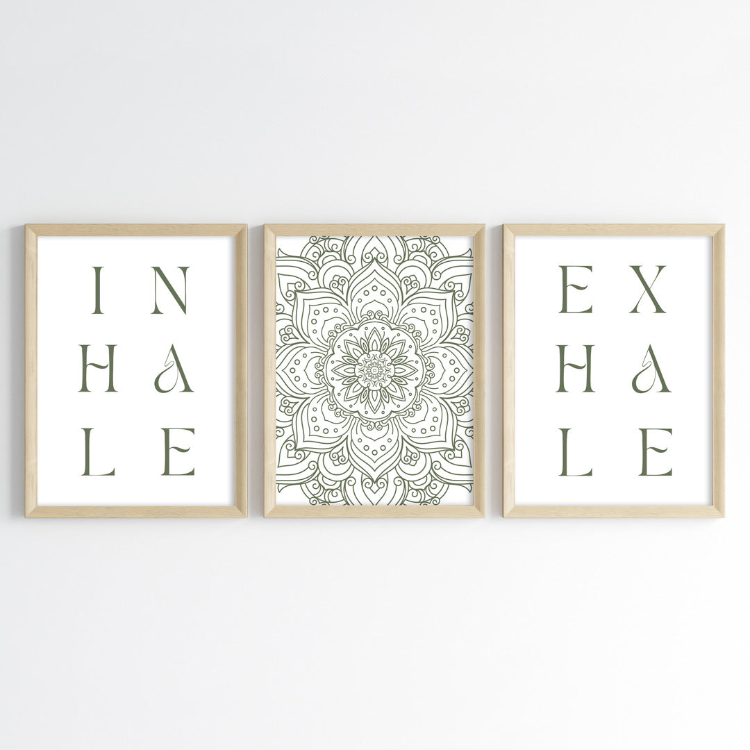 Serenity Mandala Wall Art (Framed Set of 3)