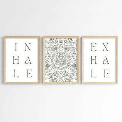 Serenity Mandala Wall Art (Framed Set of 3)