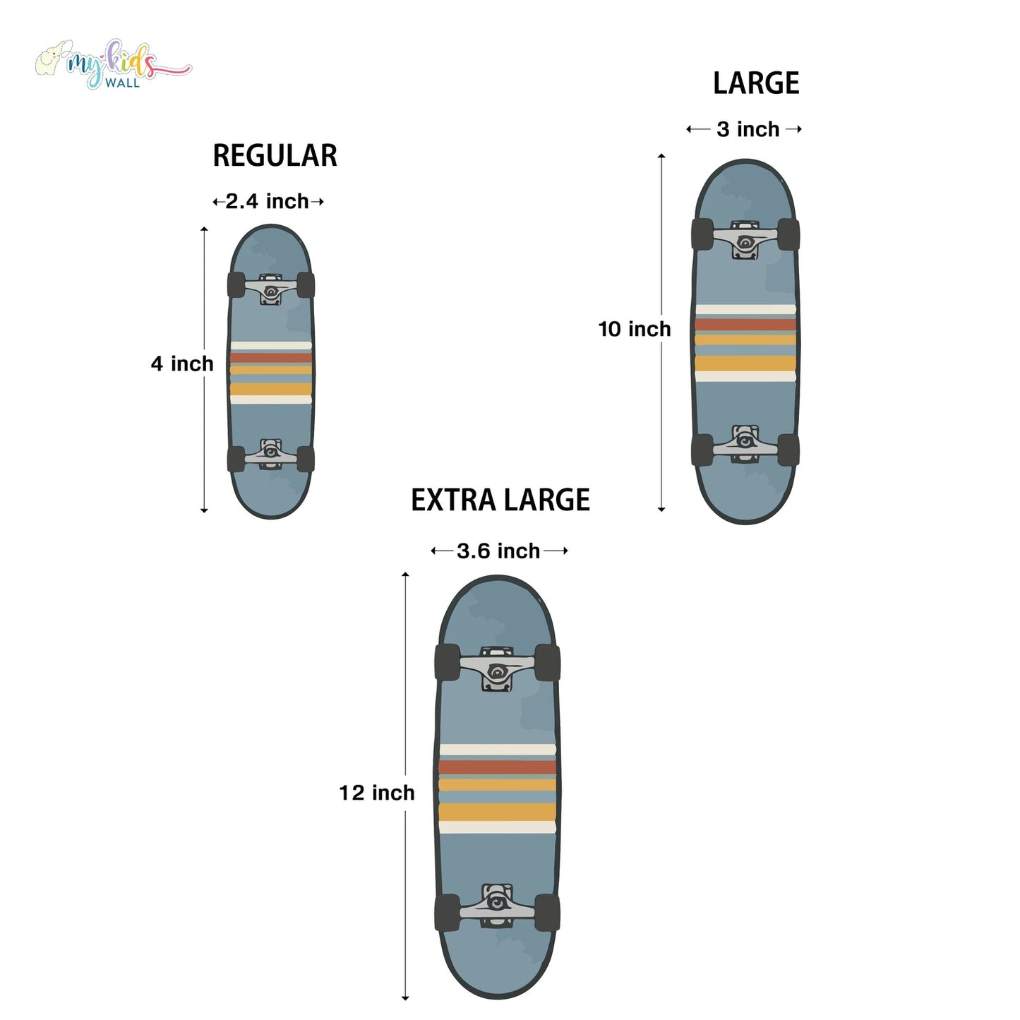 Fun Skateboard Personalized Wall Stickers