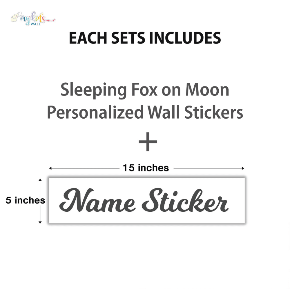 Sleeping Fox On Moon Personalized Wall Stickers