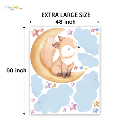 Sleeping Fox On Moon Personalized Wall Stickers