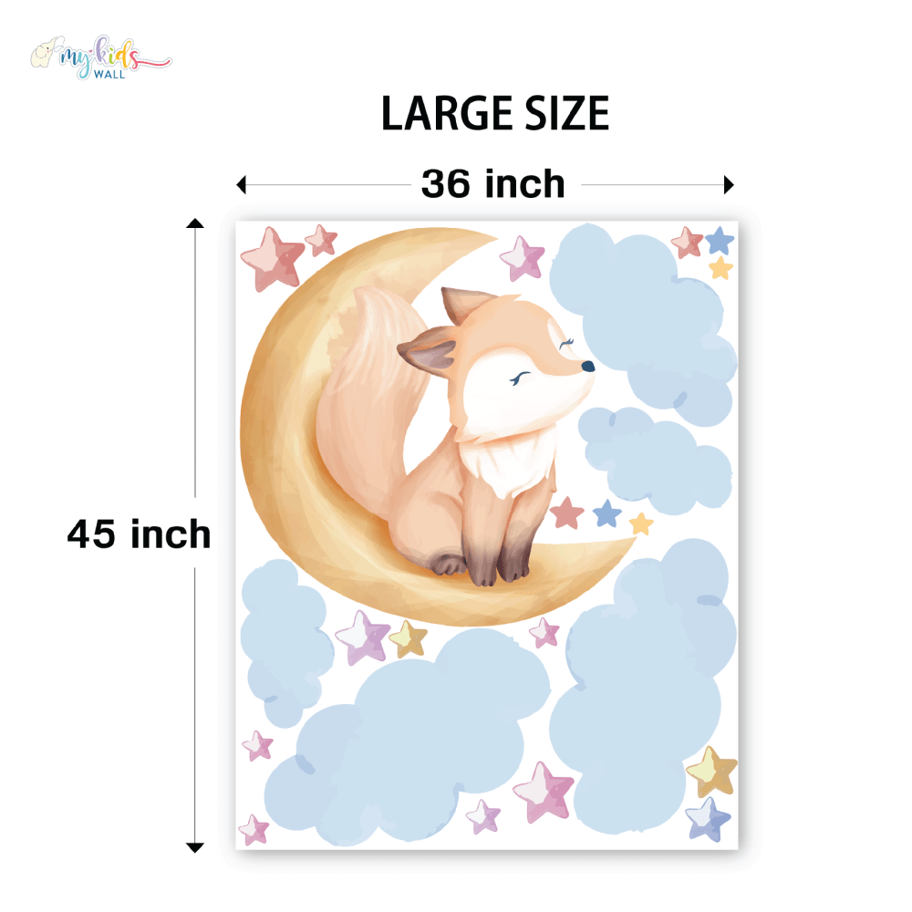 Sleeping Fox On Moon Personalized Wall Stickers