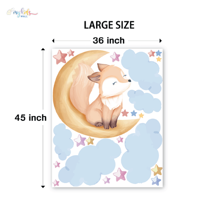 Sleeping Fox On Moon Personalized Wall Stickers