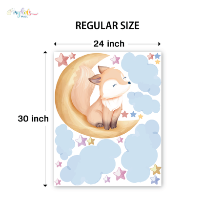 Sleeping Fox On Moon Personalized Wall Stickers