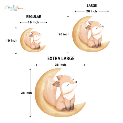 Sleeping Fox On Moon Personalized Wall Stickers