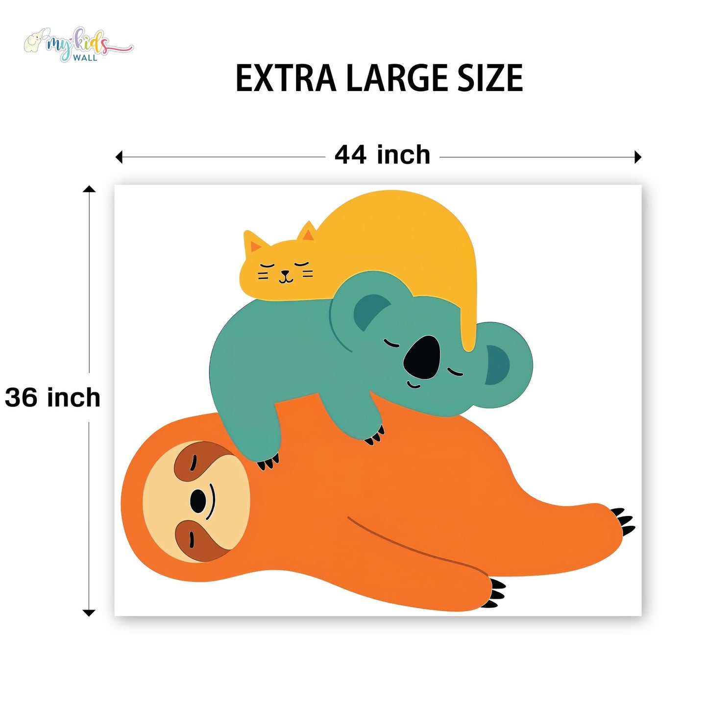 Sleeping Sloth, Koala & Cat Personalized Wall Stickers