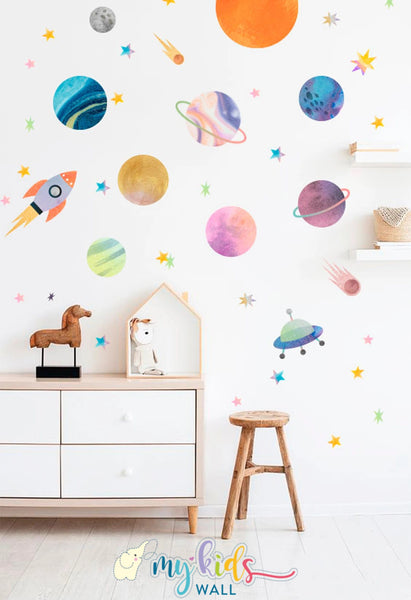 Load image into Gallery viewer, &#39;Space Adventure&#39; Personalized Wall Stickers
