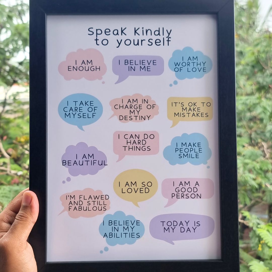 Speak Kindly To Yourself Wall Art (Framed)