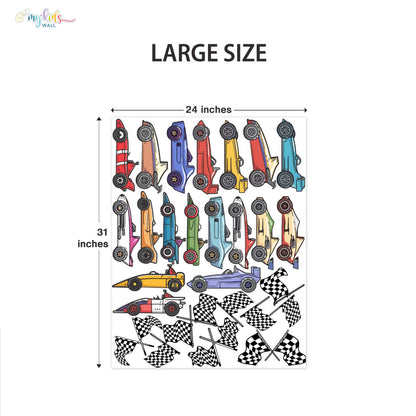 Speedy Race Cars Personalized Wall Stickers