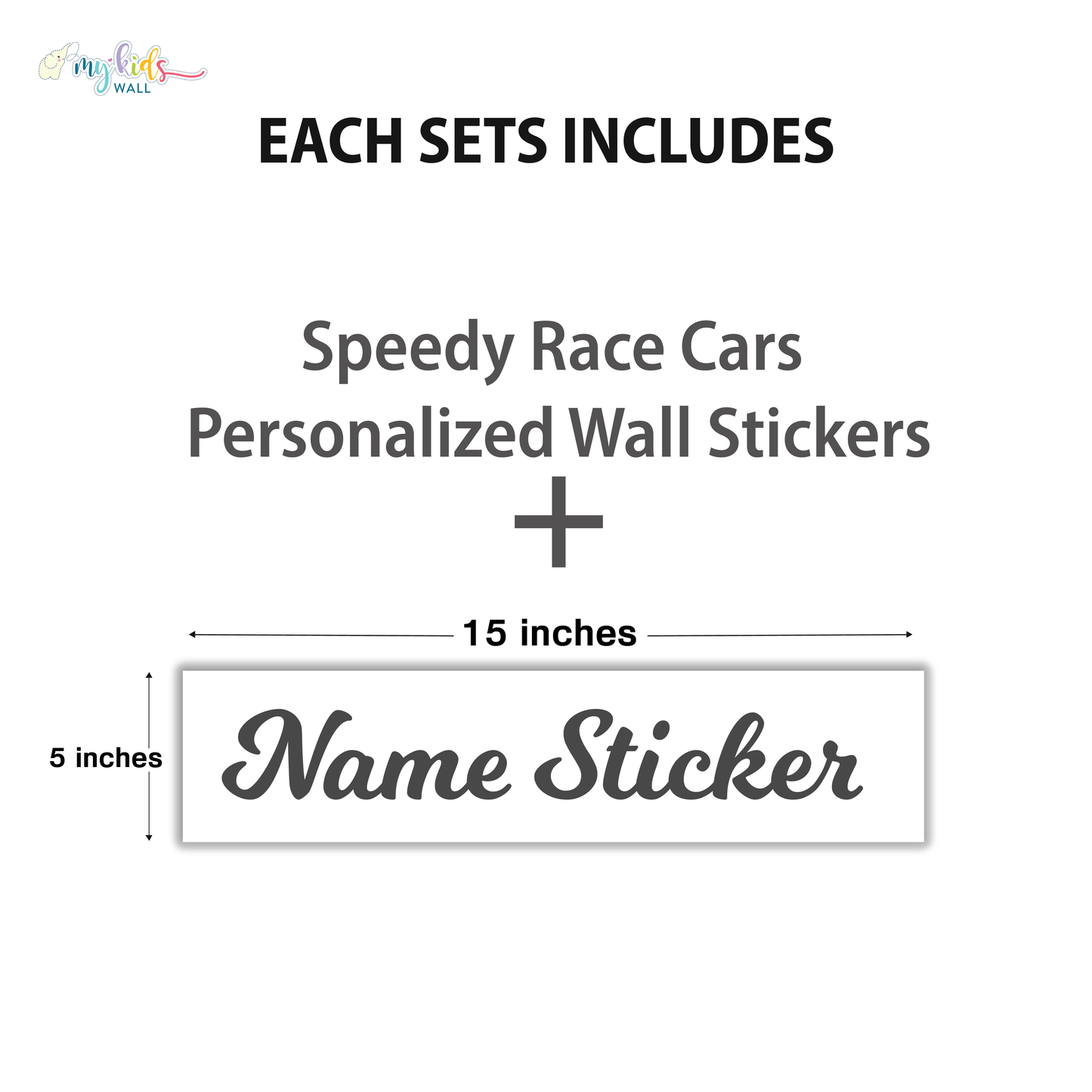Speedy Race Cars Personalized Wall Stickers