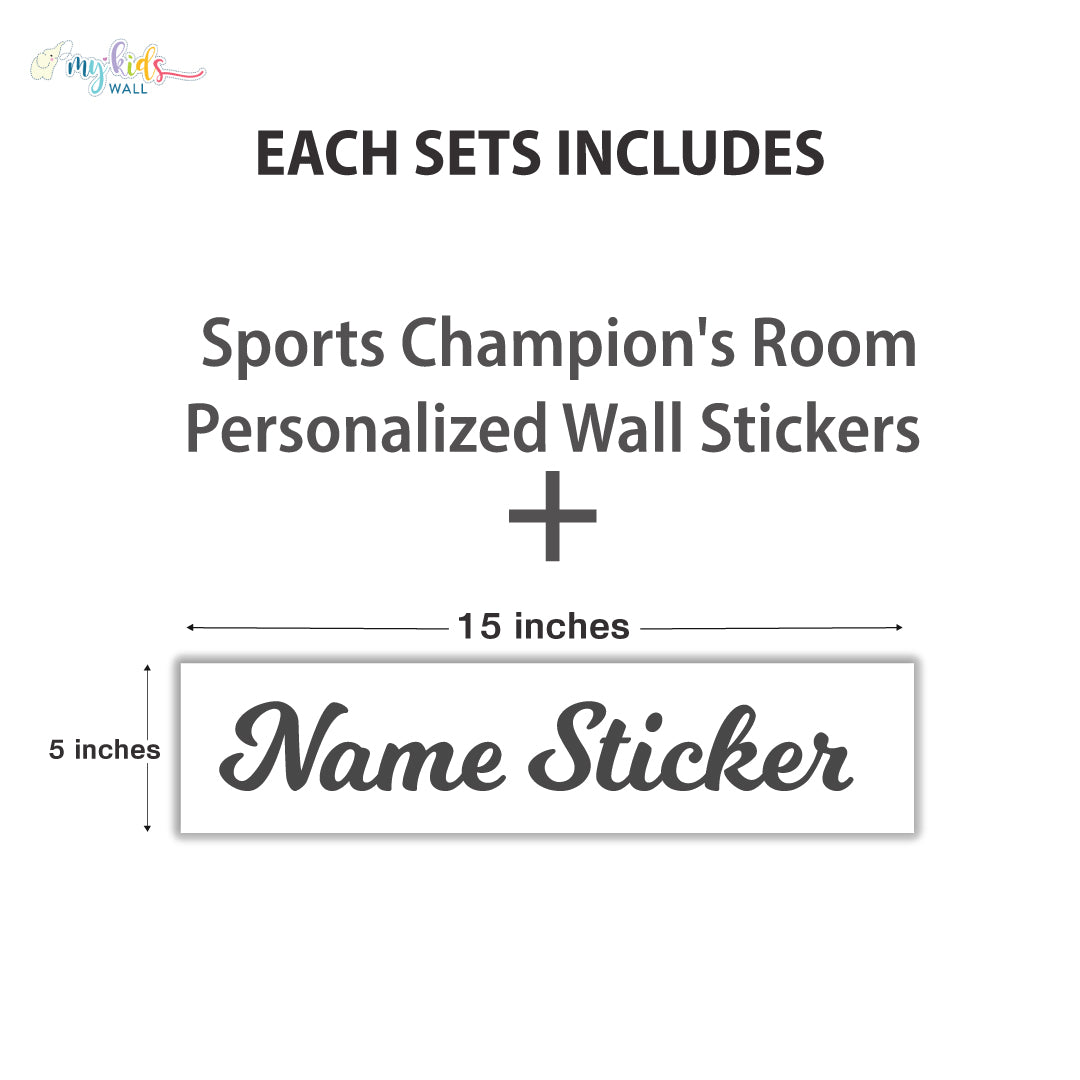 Sports Champion's Room Personalized Wall Stickers