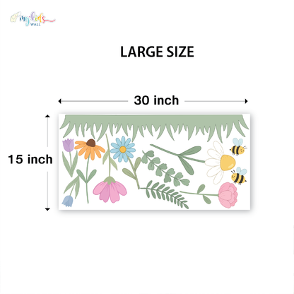 Spring Bloom Floral & Bee Personalized Wall Stickers