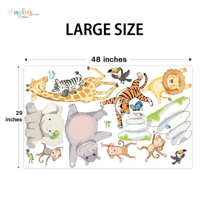 Standing Safari Animals Personalized Wall Stickers