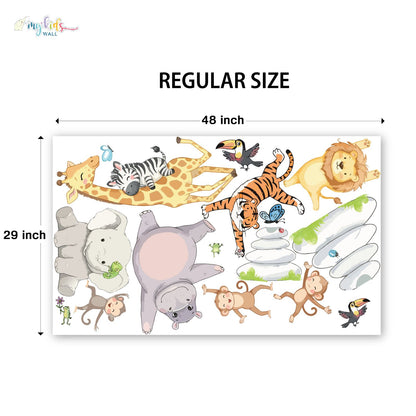 Standing Safari Animals Personalized Wall Stickers