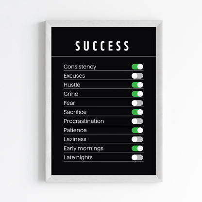 Success Settings for Productivity Wall Art (Framed)