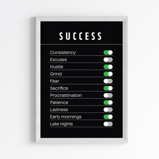 Success Settings for Productivity Wall Art (Framed)