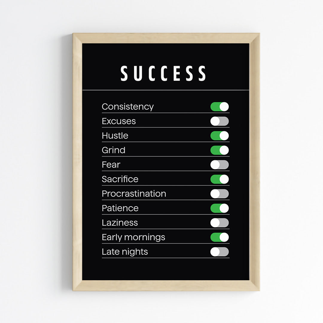 Success Settings for Productivity Wall Art (Framed)