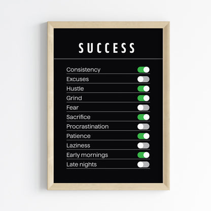 Success Settings for Productivity Wall Art (Framed)
