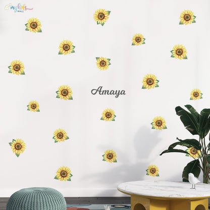 Sunshine Sunflower Blossom Personalized Wall Stickers