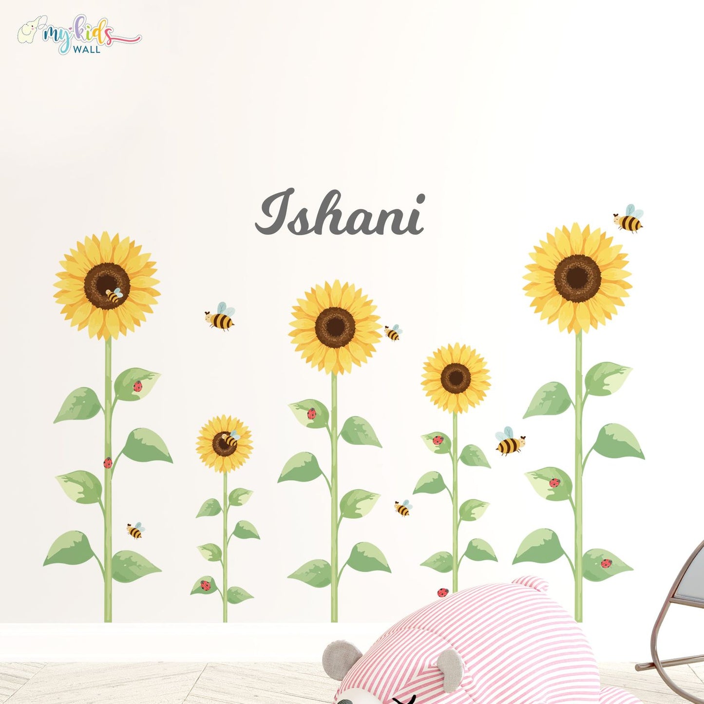 Sunshine Sunflowers Personalized Wall Stickers