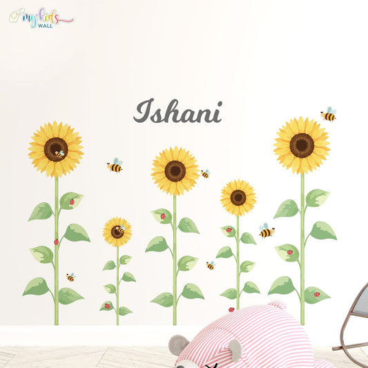Sunshine Sunflowers Personalized Wall Stickers