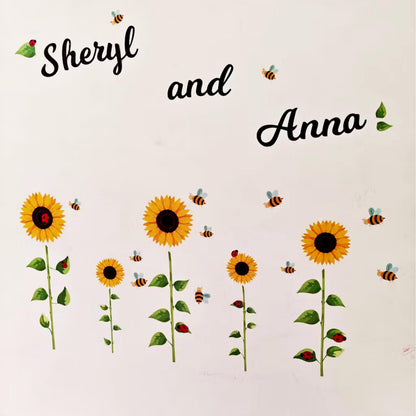 Sunshine Sunflowers Personalized Wall Stickers
