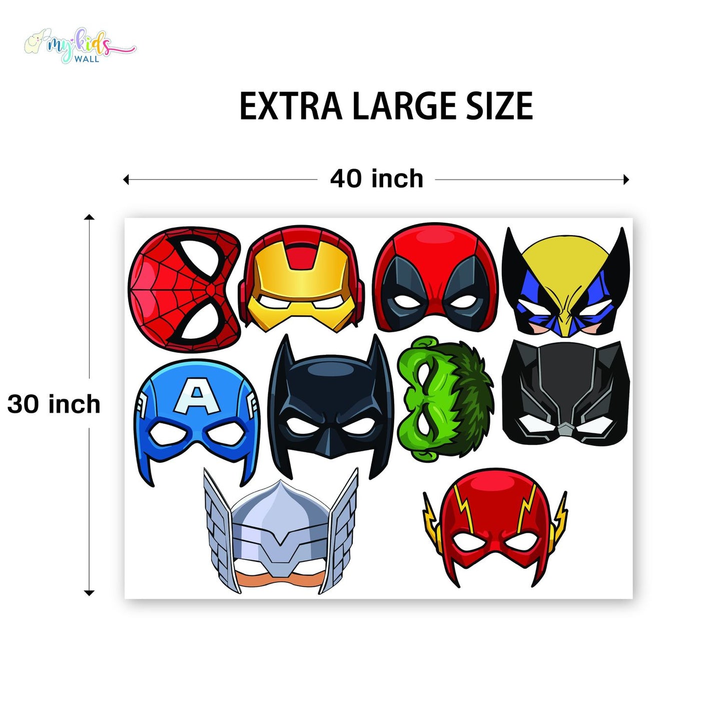 Superheroes Face Masks Personalized Wall Stickers