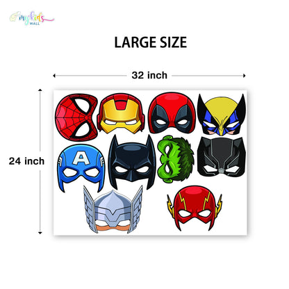 Superheroes Face Masks Personalized Wall Stickers