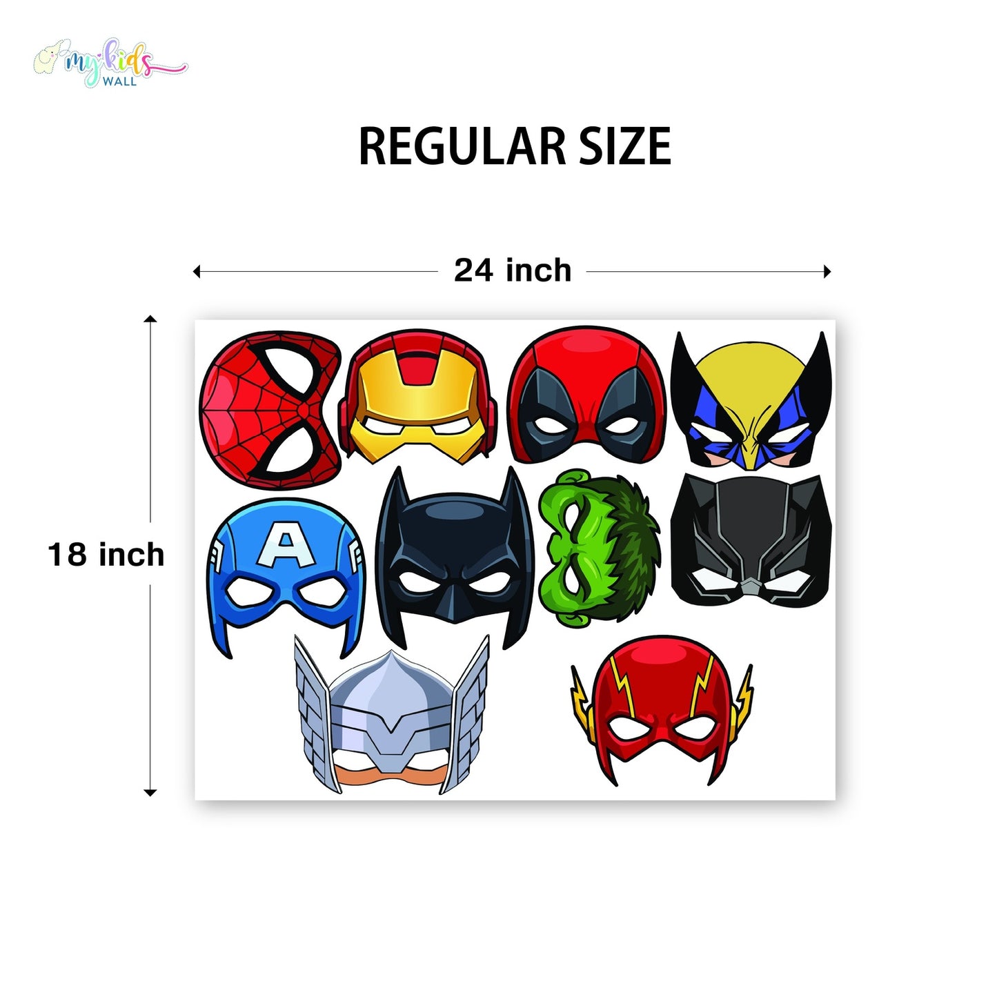 Superheroes Face Masks Personalized Wall Stickers
