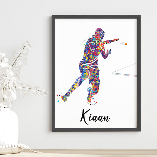 Table Tennis Player Personalised Wall Art (Framed)