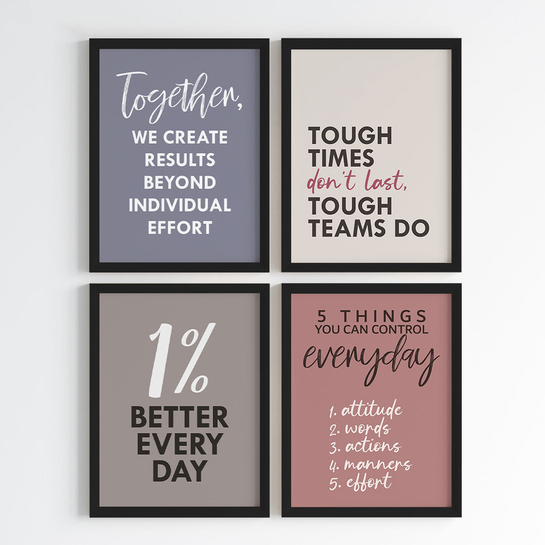 Team Spirit Motivation Wall Art (Framed)