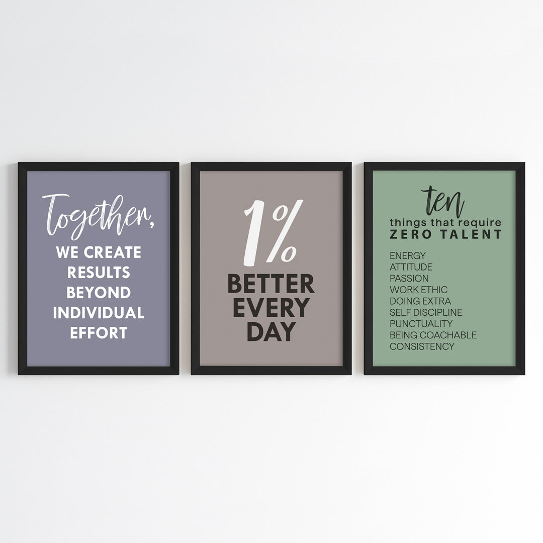 Team Spirit Motivation Wall Art (Framed)
