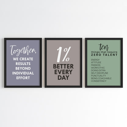 Team Spirit Motivation Wall Art (Framed)