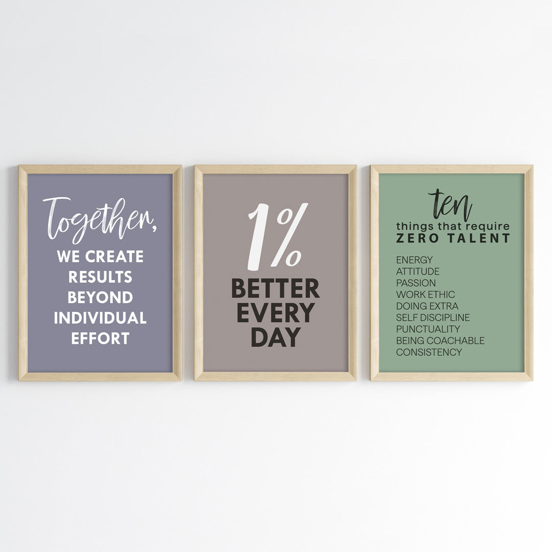 Team Spirit Motivation Wall Art (Framed)