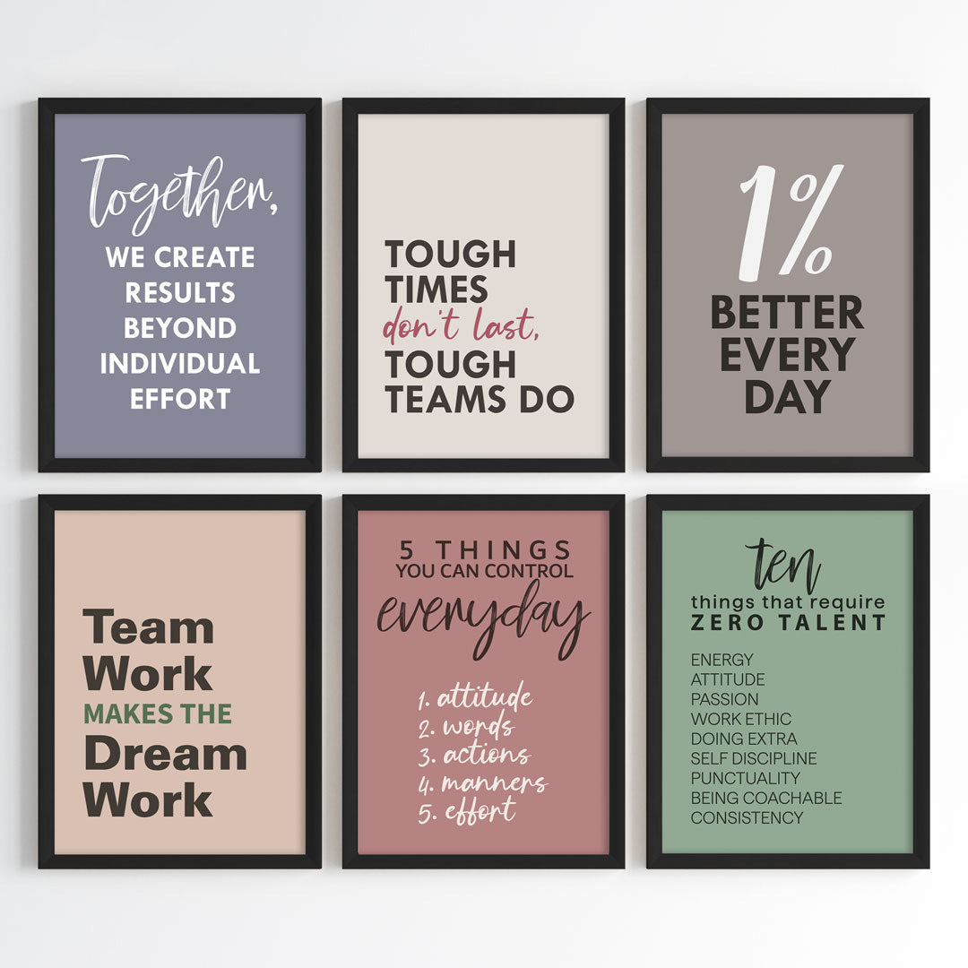 Team Spirit Motivation Wall Art (Framed)