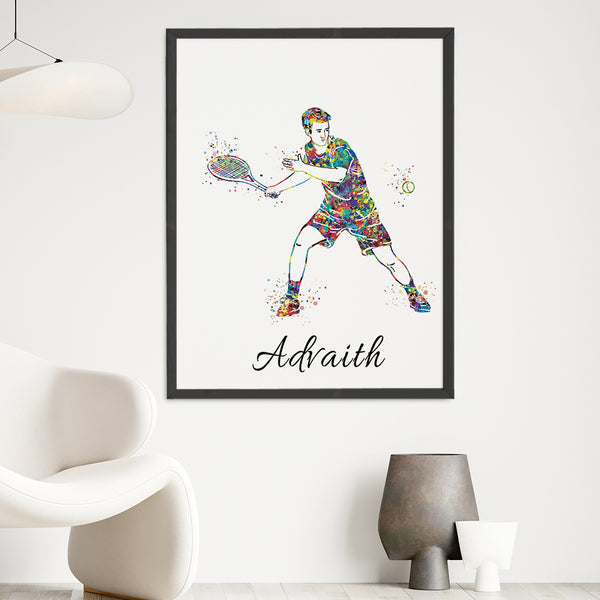 Load image into Gallery viewer, &#39;Tennis Player&#39; Personalised Wall Art (Big Frame)
