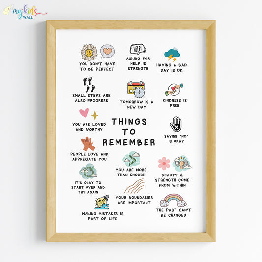 Important Things to Remember Wall Art (Framed)