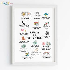 'Important Things to Remember' Wall Art (Framed)