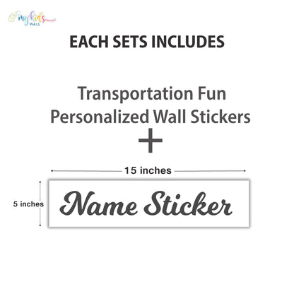 Transportation Fun Personalized Wall Stickers