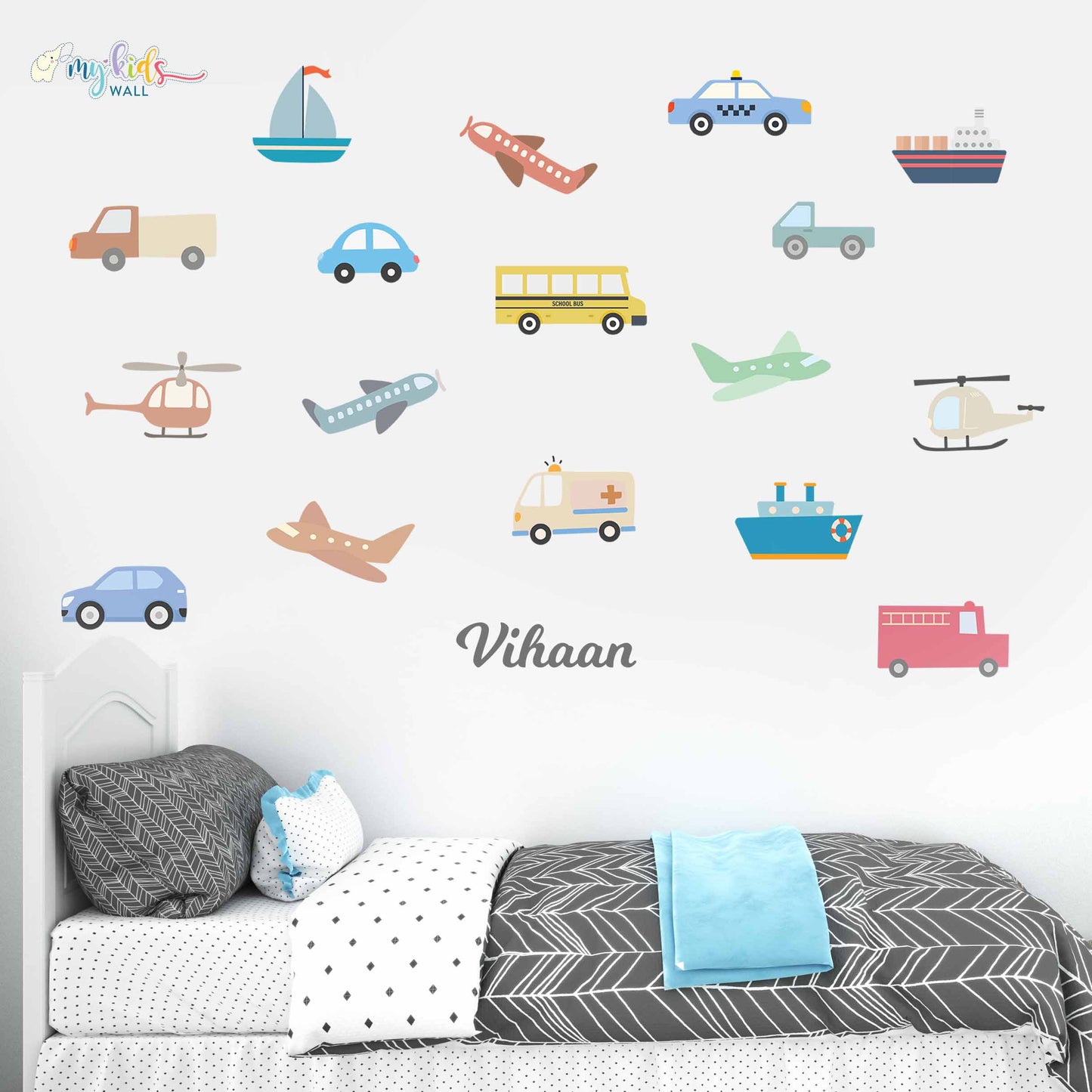 Transportation Fun Personalized Wall Stickers